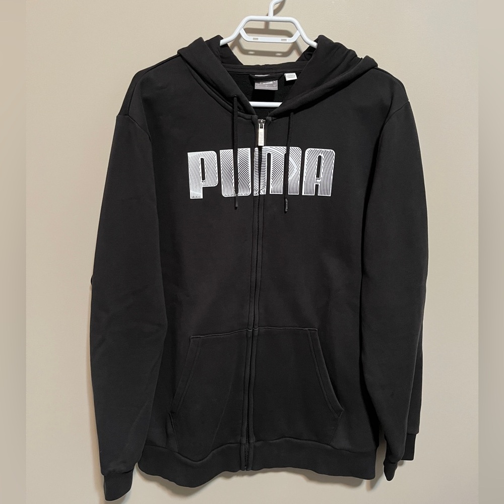 Puma Men’s Black Zip-Up Hoodie, size L
